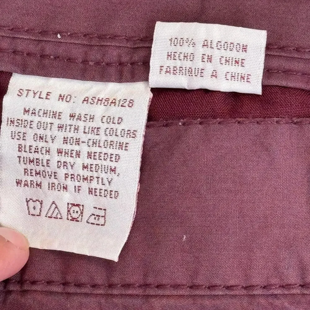 NWT Russel Simmons Argyle Culture Burgundy Maroon Red Cargo Carpenter Shorts